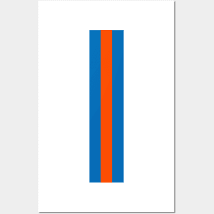 Retro American Basketball Stripes New York, White, Blue, Orange Posters and Art